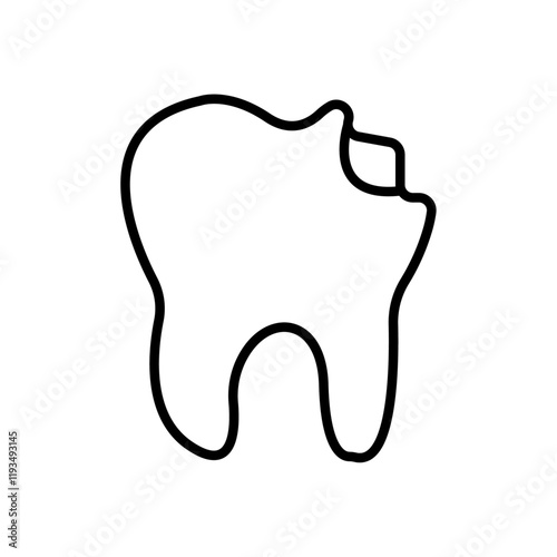 Cavities icon line art vector