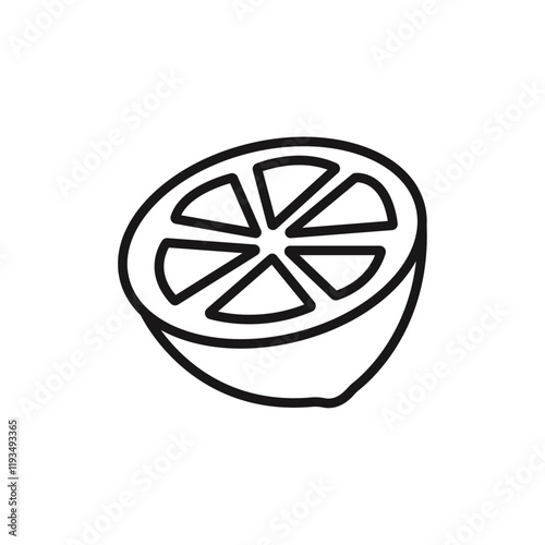 Citrus, lemon, lime, orange, tangerine slice icon line art vector