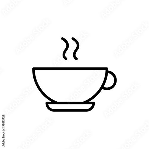 coffee cup icon line art vector