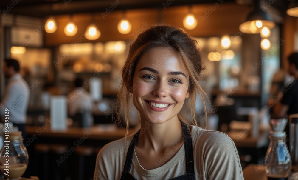 Smiling young woman in a cafe Smiling young woman in a cafe