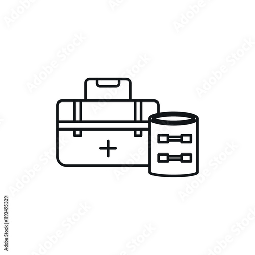 Emergency kit icon line art vector photo