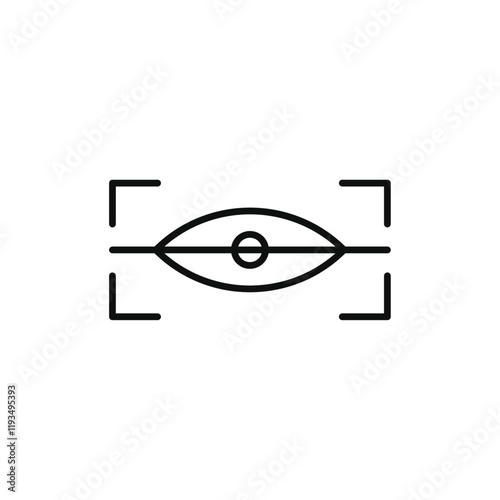 Eye scanner icon line art vector