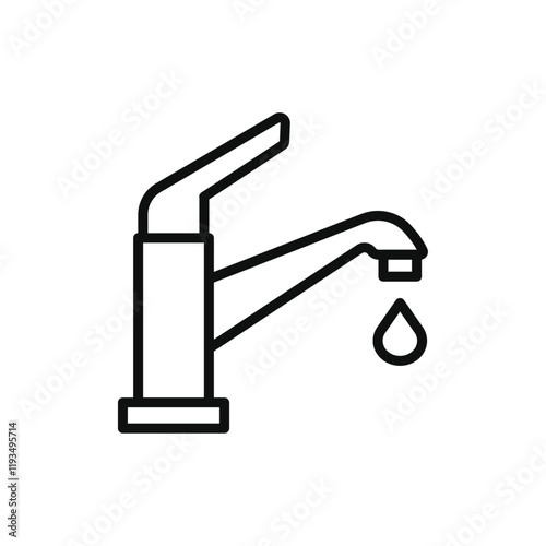 Faucet tap water icon line art vector
