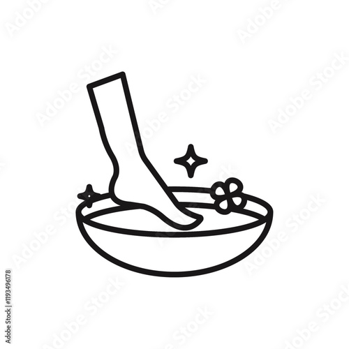 Foot Soak icon line art vector