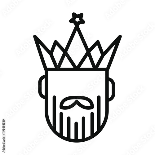 King icon line art vector