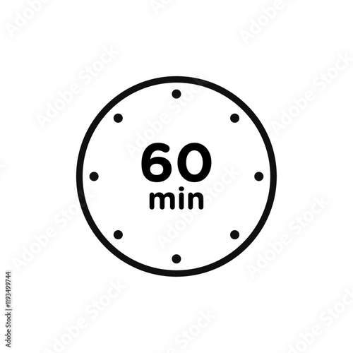 Minute timer icon line art vector