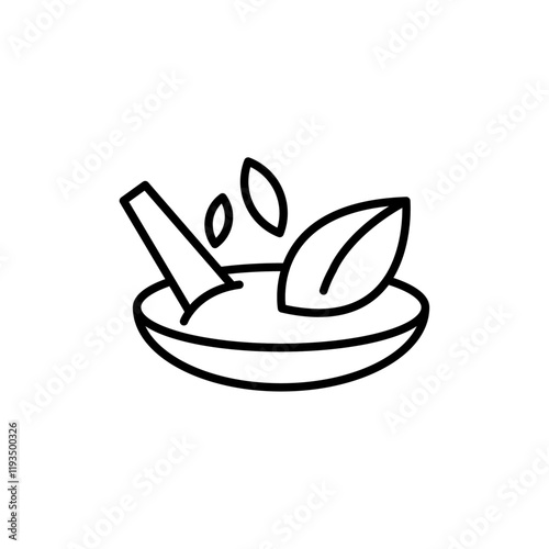Natural medicine icon line art vector