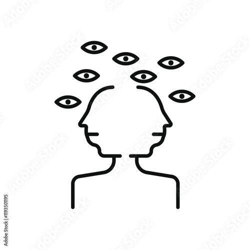 Paranoia icon line art vector