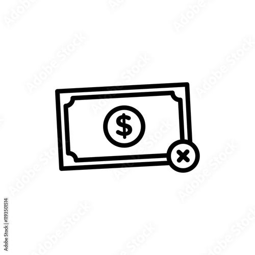 Payment cancel icon line art vector