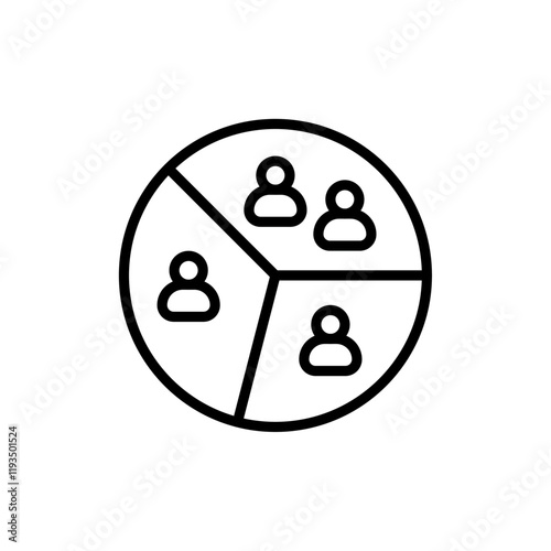 People segmentation icon line art vector