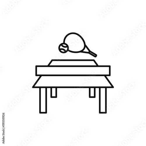 Ping-pong, table tennis icon line art vector