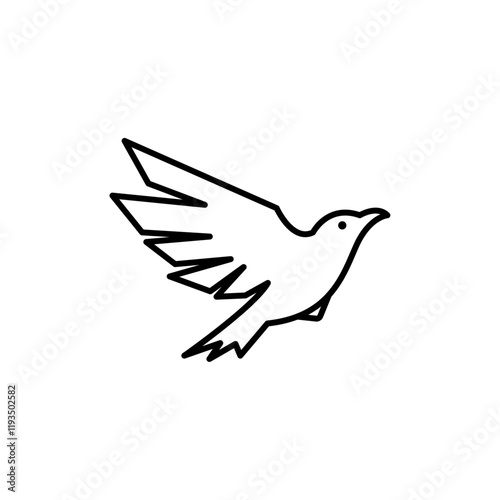 raven icon line art vector