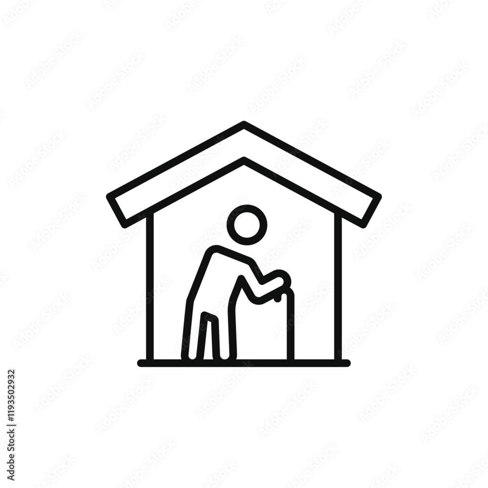 Retirement home icon line art vector Retirement home icon line art vector