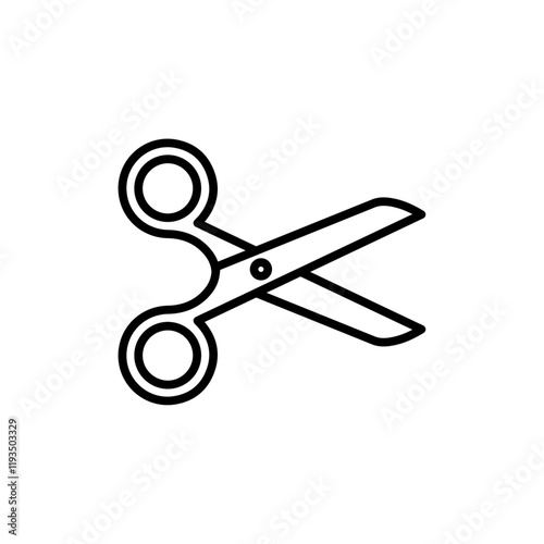 Scissors cutting icon line art vector