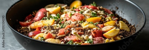 Wallpaper Mural Summer Peach & Tomato Salad in Bowl. Healthy Food Recipe Torontodigital.ca