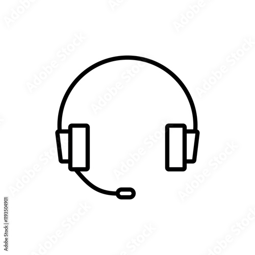 Support headset icon line art vector