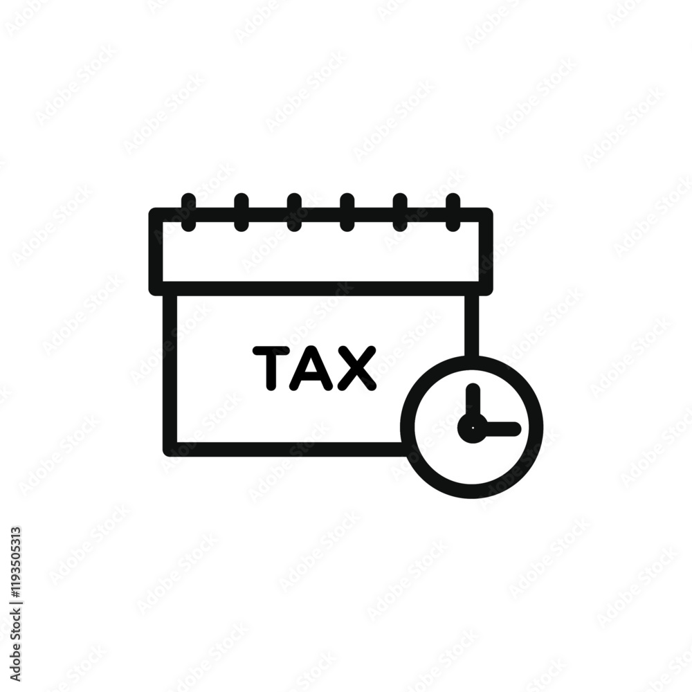 Tax reminder icon line art vector Tax reminder icon line art vector