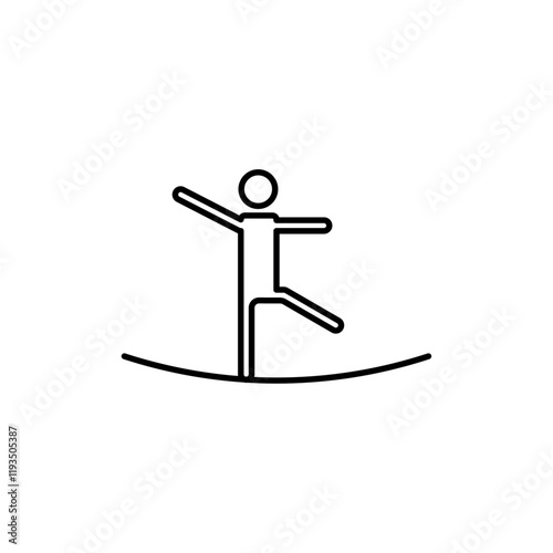 Tightrope walker icon line art vector