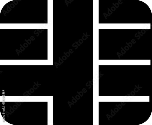 EMV chip icon. Line, glyph and filled outline, mobile telephone Microchip for bank plastic credit or debit charge or sim card. Digital Nfc technology. Contactless payment at terminals and ATMs.