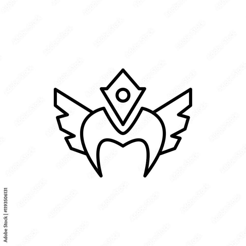 Obraz premium valkyrie icon line art vector