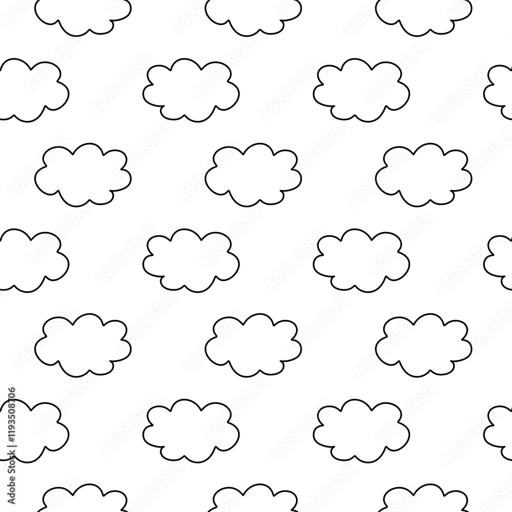 Repeating raster pattern of cloud outlines
