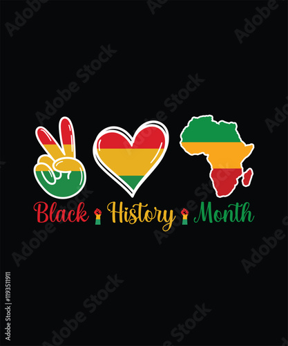 Peace Love Juneteenth Black History Month T Shirt Design