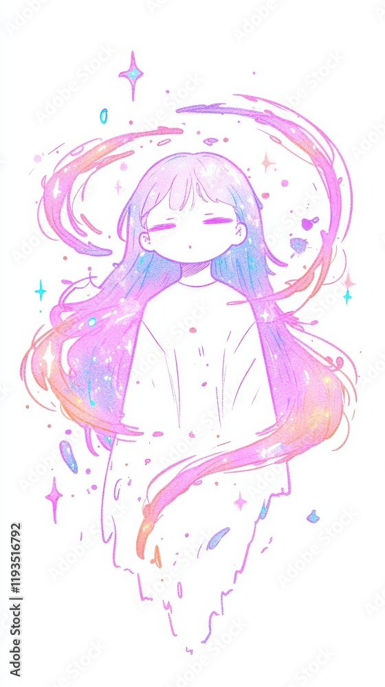 Dreamlike Pastel Girl Magical Hair Whimsical Illustration Fantasy Art Spiritual Ethereal Dreamlike Pastel Girl Magical Hair Whimsical Illustration Fantasy Art Spiritual Ethereal