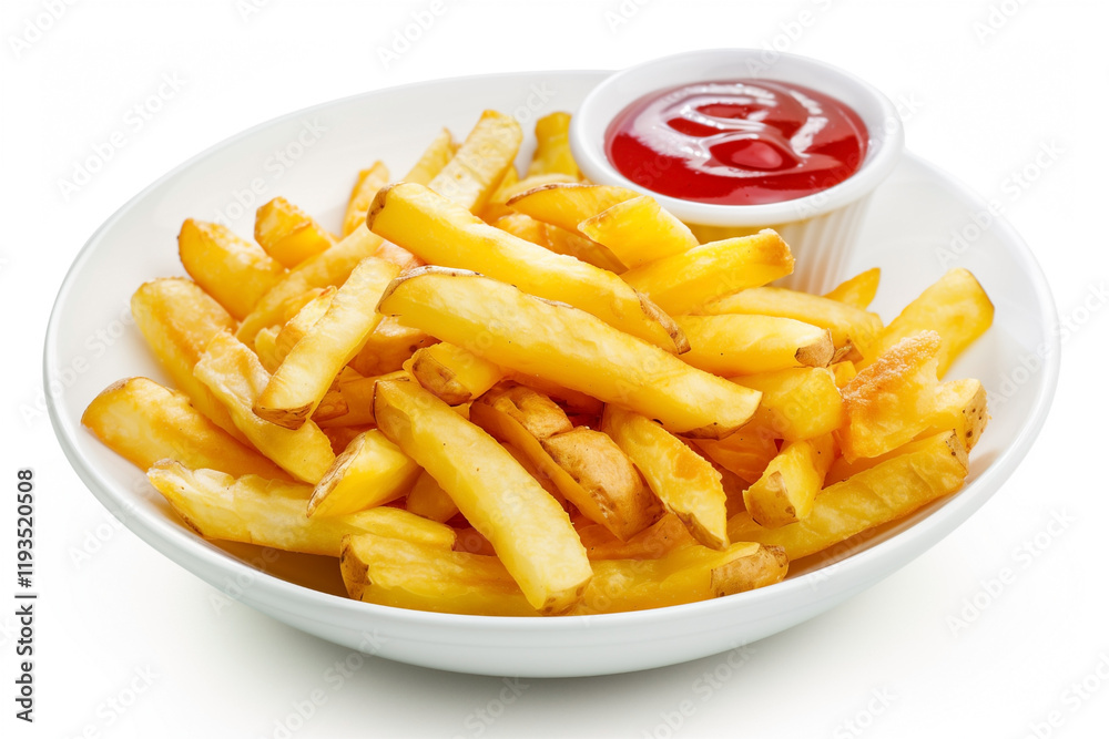 french potato fries food isolated on white background french potato fries food isolated on white background