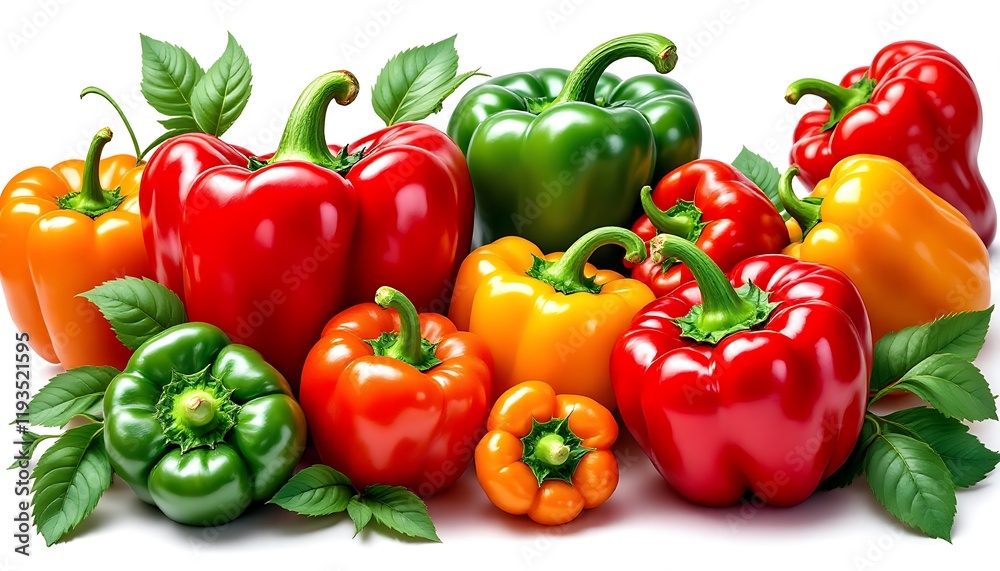Beautiful Bell Pepper Clipart, white background Beautiful Bell Pepper Clipart, white background