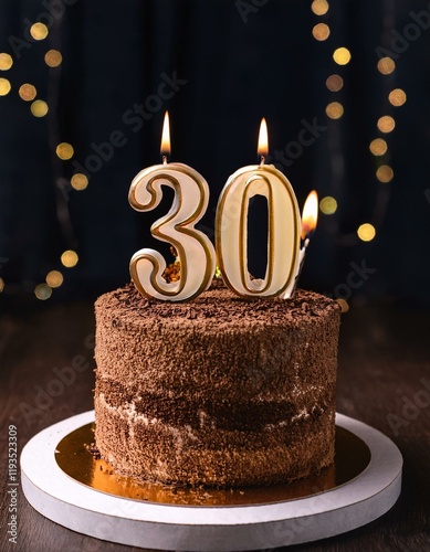 Generated image Beautiful cake celebrating a birthday or milestone of 30