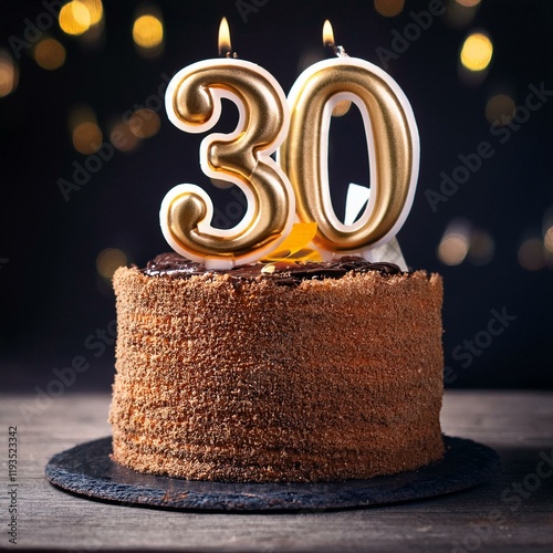 Generated image Beautiful cake celebrating a birthday or milestone of 30