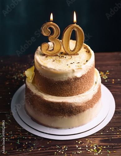 Generated image Beautiful cake celebrating a birthday or milestone of 30