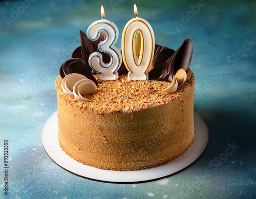 Generated image Beautiful cake celebrating a birthday or milestone of 30