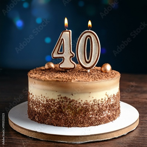 Generated image Beautiful cake celebrating a birthday or milestone of 40