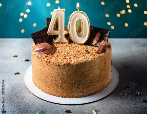 Generated image Beautiful cake celebrating a birthday or milestone of 40