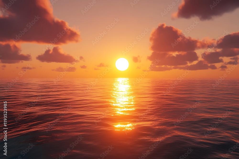 Dramatic Sunset Over Calm Ocean Waters Dramatic Sunset Over Calm Ocean Waters
