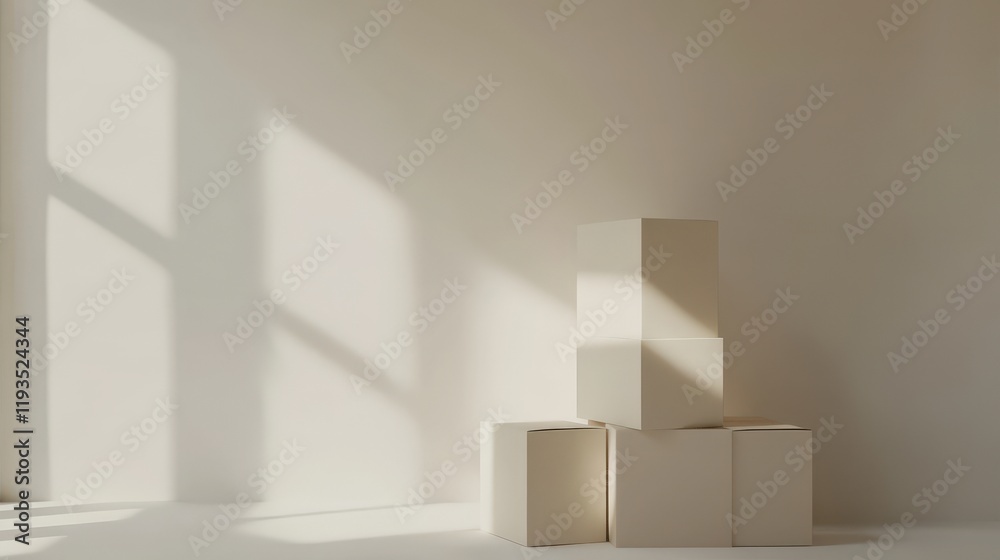 custom made wallpaper toronto digitalBeige Boxes Arranged in a Minimalist Setting