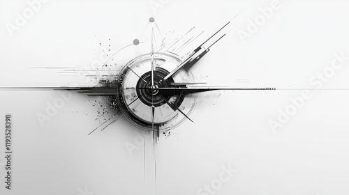 A hologram compass. A compass of polygons, triangles , points, and lines. Compass is a low-poly compound structure. The technology concept.