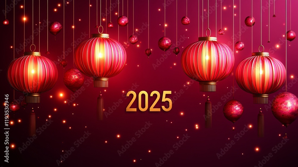 Chinese lantern with text 2025 Chinese lantern with text 2025