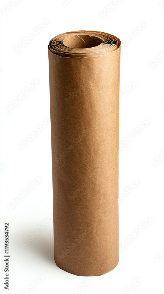 A roll of brown kraft paper, ideal for wrapping, crafts, or packaging. Versatile and eco-friendly supplies for various projects. A roll of brown kraft paper, ideal for wrapping, crafts, or packaging. Versatile and eco-friendly supplies for various projects.