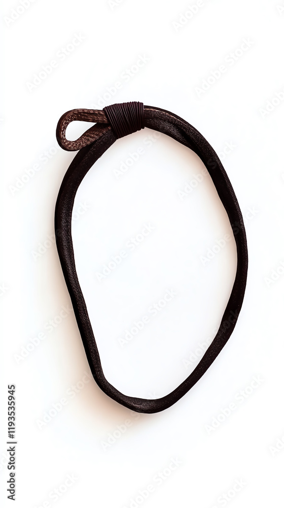 A simple brown hair tie against a white background, perfect for hairstyles and hair accessories. A simple brown hair tie against a white background, perfect for hairstyles and hair accessories.