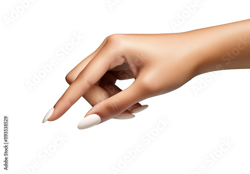 female hand holding something