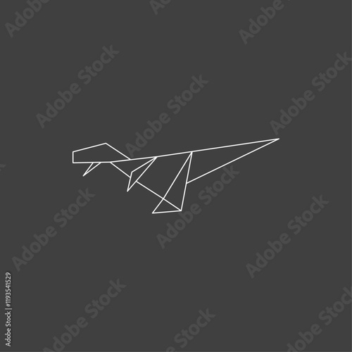 Origami Dinosaur flat vector design
