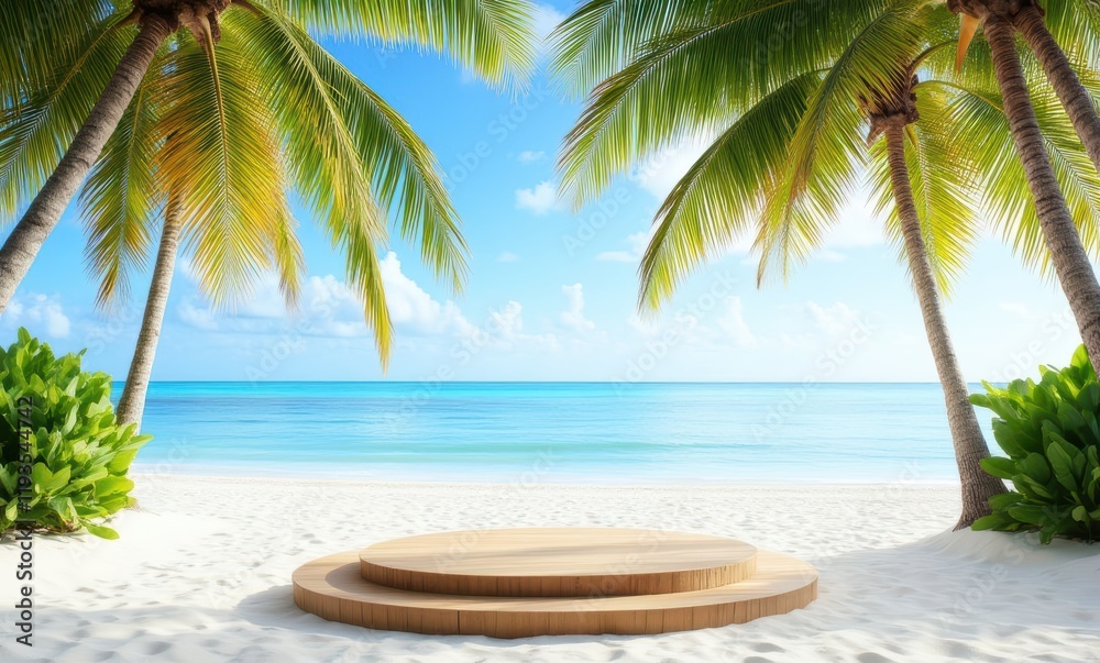 Tropical beach with palm trees Tropical beach with palm trees