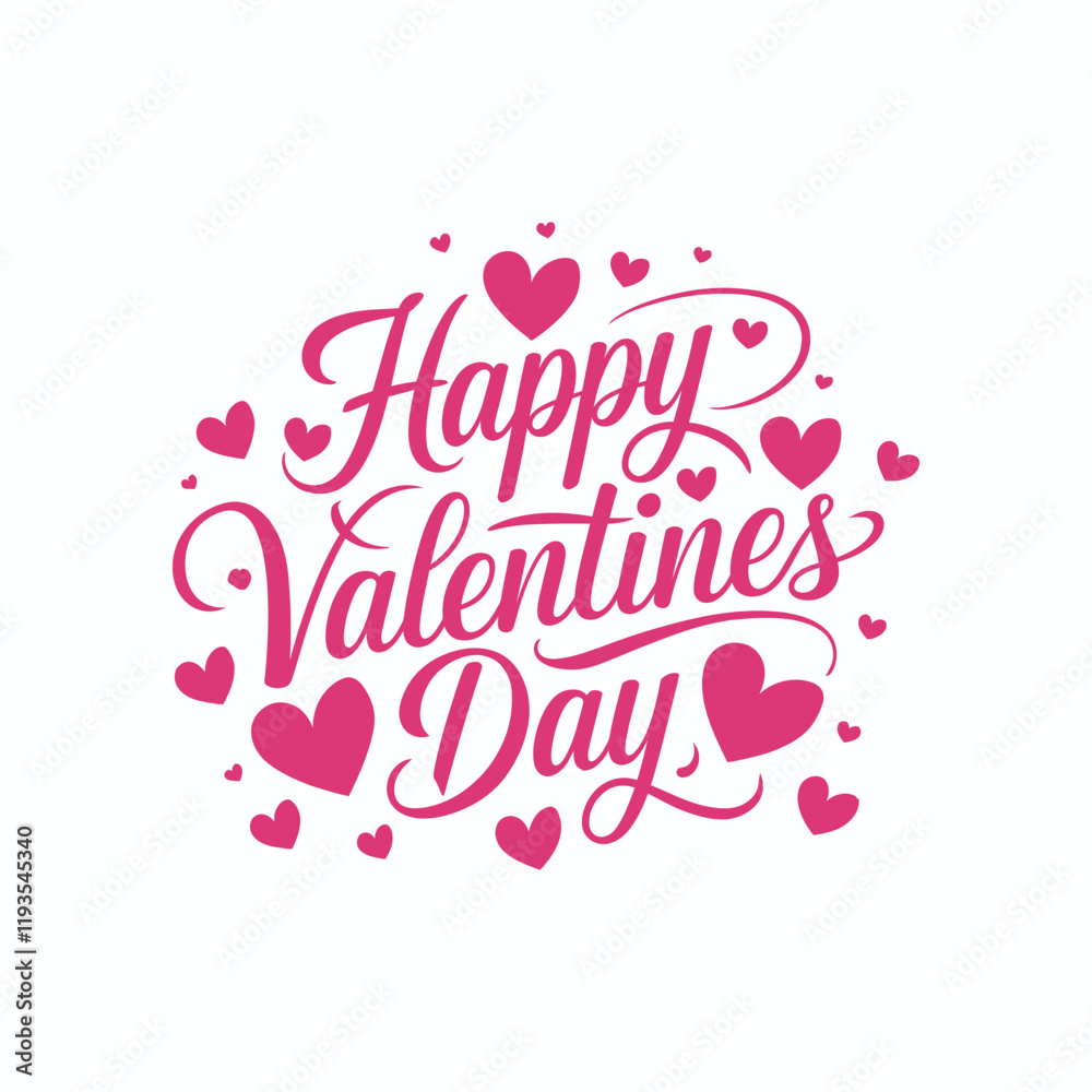 Fototapeta premium Happy Valentines Day typography vector illustration.