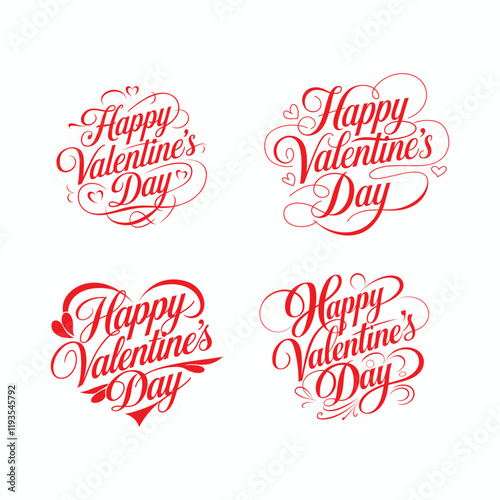 
Happy Valentines Day typography vector illustration.