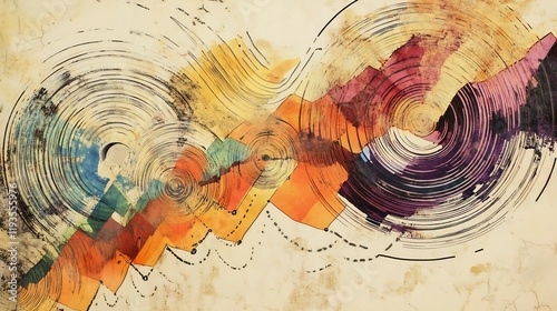 Creative visualization of Hegelian dialectics abstract patterns illustrating synthesis and unity