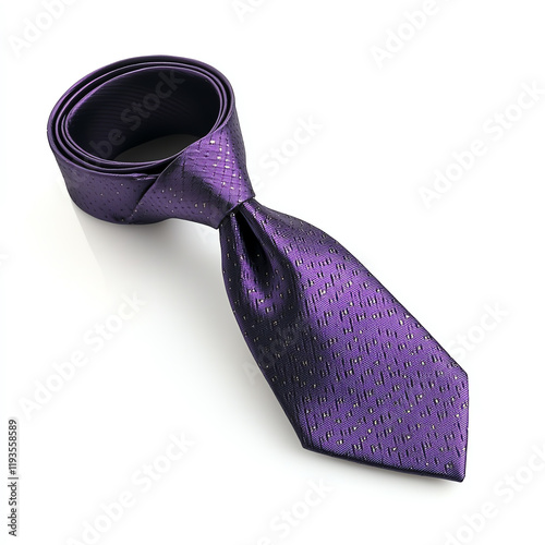 Stylish purple tie made from high-quality fabric, perfect accessory for formal events and professional attire. photo