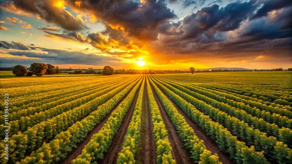 Lush Green Milo Field Under Vast Sky: Architectural Photography Lush Green Milo Field Under Vast Sky: Architectural Photography