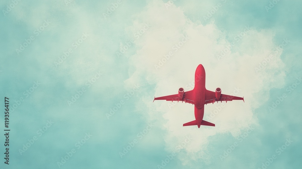 Airplane Travel Adventure Collage Art with Red Plane Soaring in Blue Sky Above Clouds Capturing Wanderlust and Exploration Themes with Minimalist Design for Modern Travel Aspirations Airplane Travel Adventure Collage Art with Red Plane Soaring in Blue Sky Above Clouds Capturing Wanderlust and Exploration Themes with Minimalist Design for Modern Travel Aspirations
